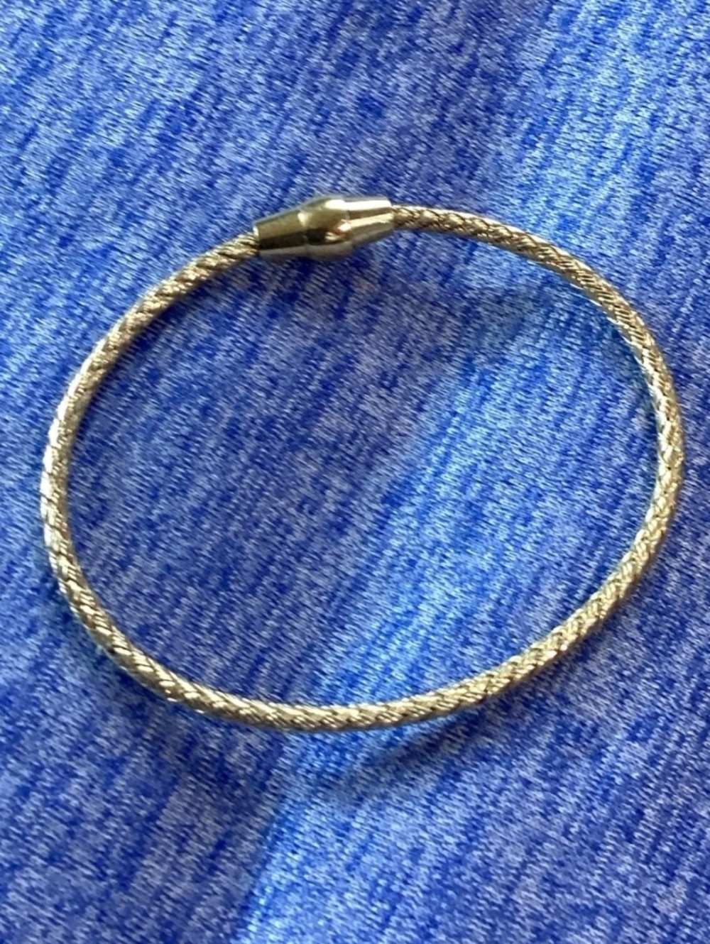 Vintage Dyadema Italy 925 Sterling Silver Gold Vermeil Woven Mesh Bangle Bracele